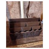Wooden Letter Organizer with Carved Floral Design