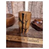 Japanese Wooden Bowl Set with Bamboo Cup