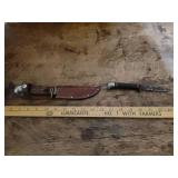 Fixed Blade Hunting Knife with Leather Sheath