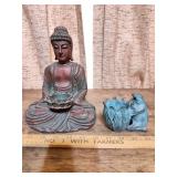Patinated Bronze Buddha Tea Light Holder