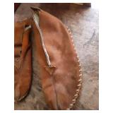 Brown Leather Moccasins with Whipstitch Detail