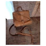 Tooled Leather Accordion Crossbody Bag