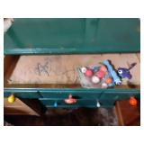 Green Painted Dresser with Colorful Knobs