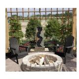 FUNBERRY Folding Adirondack Chair with Adjustable Backrest, Black