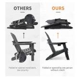 FUNBERRY Folding Adirondack Chair with Adjustable Backrest, Black