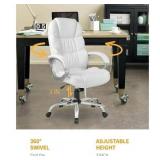 $107 Office Computer High Back Ergonomic Desk Chair PU White