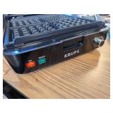 $60 Krups Breakfast Set Stainless Steel Waffle Maker, 4 Slices, 1200W