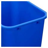 Amazon Basics Trash Can, Rectangular Wastebasket, 10 Gal, Blue