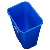 Amazon Basics Trash Can, Rectangular Wastebasket, 10 Gal, Blue
