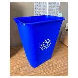 Amazon Basics Trash Can, Rectangular Wastebasket, 10 Gal, Blue