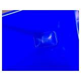 Amazon Basics Trash Can, Rectangular Wastebasket, 10 Gal, Blue