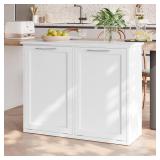 $180 Tilt-Out Trash Cabinet, Fast Install, White, Holds 2x13gal Bins