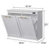 $180 Tilt-Out Trash Cabinet, Fast Install, White, Holds 2x13gal Bins
