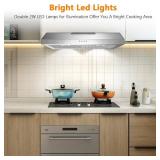 $190 Range Hood 30 in, 600 CFM, Under-Cabinet, Convertible, Stainless