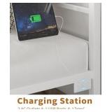 $100 Twin Bed Frame with Headboard & Footboard, Steel Slats, White