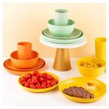 $50 23pcs Wheat Straw Unbreakable Dinnerware Set, Service for 4