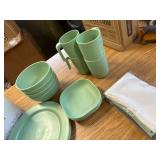 $50 23pcs Wheat Straw Unbreakable Dinnerware Set, Service for 4