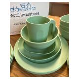 $50 23pcs Wheat Straw Unbreakable Dinnerware Set, Service for 4