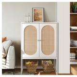 $69 AWQM Natural Rattan 2-Door High Cabinet ANRC-W 26.77x15.75x41.34