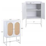 $69 AWQM Natural Rattan 2-Door High Cabinet ANRC-W 26.77x15.75x41.34