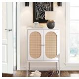 $69 AWQM Natural Rattan 2-Door High Cabinet ANRC-W 26.77x15.75x41.34