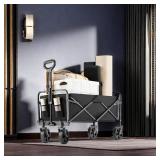 $58 Collapsible Folding Wagon with Wheels, 330lb Capacity Utility Cart