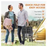 $58 Collapsible Folding Wagon with Wheels, 330lb Capacity Utility Cart
