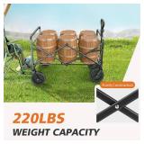 $58 Collapsible Folding Wagon with Wheels, 330lb Capacity Utility Cart