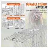 $80 VEVOR Live Animal Cage Trap, 42x16x18 Galvanized Iron, Foldable
