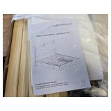 $189 Beige Queen Upholstered Platform Bed with Storage Drawers