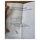 $170 Farmhouse Full Bed Frame with Bookcase Headboard and Storage