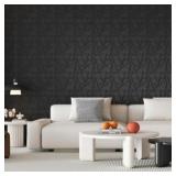 $120 Art3d Decorative 3D Wall Panels, 11.8"x11.8", Black, 100 sq ft