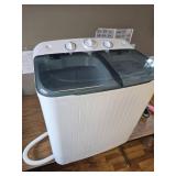 $160 32 lb Compact Mini Twin Tub Washer with Drying Rack & 10 Hangers