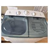 $160 32 lb Compact Mini Twin Tub Washer with Drying Rack & 10 Hangers