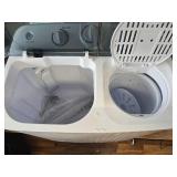 $160 32 lb Compact Mini Twin Tub Washer with Drying Rack & 10 Hangers