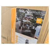 $379 40 in. Tall Outdoor 4-Tier Rock Water Fountain with LED Lights