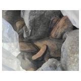 $379 40 in. Tall Outdoor 4-Tier Rock Water Fountain with LED Lights