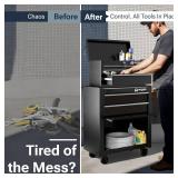 $180 Olympia Tools Tool Chest with Drawer, 26.5in Rolling Chest