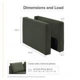 $260 Macy Armrest Set, Olive Green Velvet 2nd Gen