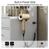 $240 White Vanity Desk with Illuminated Mirror, 12 LED Lights