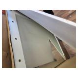 $240 White Vanity Desk with Illuminated Mirror, 12 LED Lights