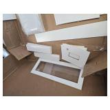 $240 White Vanity Desk with Illuminated Mirror, 12 LED Lights