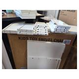 $240 White Vanity Desk with Illuminated Mirror, 12 LED Lights