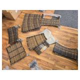 MEISSALIVVE Half-Moon Curved Chairs with Wooden Armrests