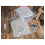 MEISSALIVVE Half-Moon Curved Chairs with Wooden Armrests