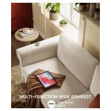 $570 Queen Pull-Out Sofa Bed - 83" Sleeper with Queen Mattress - Ivory