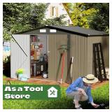 $400 8x10 Outdoor Metal Storage Shed - Steel, Double Lockable Door