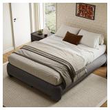 $160 Cloud Platform Queen Bed Frame, Dark Grey, No Box Spring