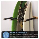 $80 Hang 11 Vertical Surfboard Rack - Wall Mount, Rubber Mat (4 arms)