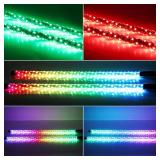 $120 2-Pack 5ft RF Remote RGB LED Whips Light for ATV/UTV Jeep